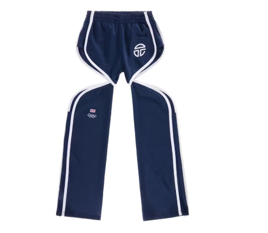 LIBERIA OLYMPIC NAVY THIGHT-HOLE TRACK PANTS